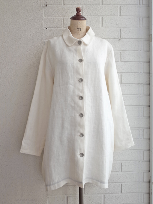 le vestiaire de jeanne VDJ Uniform coat, heavy white linen リネン 