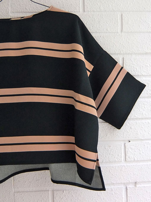 ベルギー婦人服 bellerose woman ワイドボーダーショートスリーブトップス