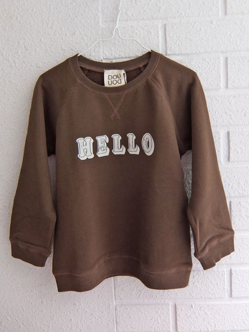 イタリア子供服 DOUUOD 秋冬コレクション HELLO裏起毛トレーナー
