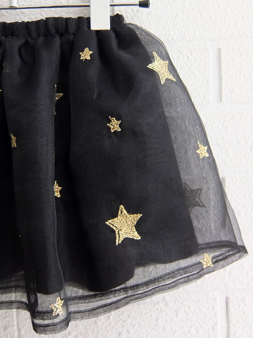 イタリア子供服 DOUUOD 秋冬コレクション 星刺繍オーガンジースカート