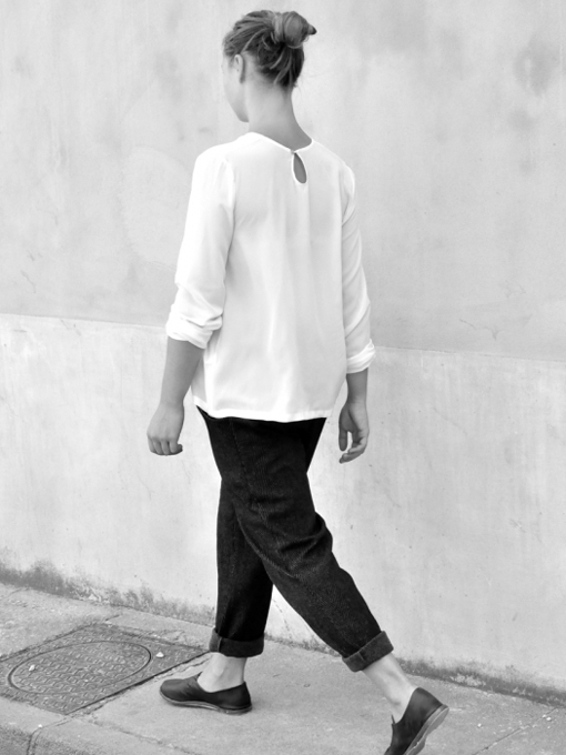 LE VESTIAIRE DE JEANNE LE VESTIAIRE DE CLE VDJ　Robe manteau　Long sleeves blouse white silk　シルクブラウス