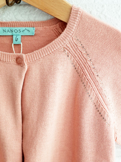 スペイン子供服 NANOS スペイン王室御用達高級子供服 ラインストーンカーディガン