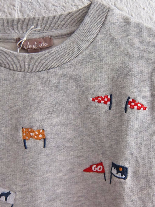 フランス子供服 emile et ida エミールエイダ 刺繍スウェットトレーナー