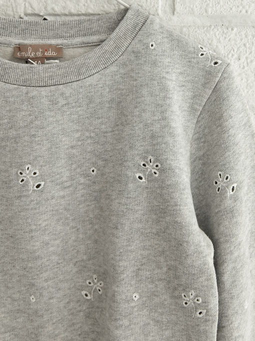 フランス子供服 emile et ida エミールエイダ 刺繍スウェットトレーナー
