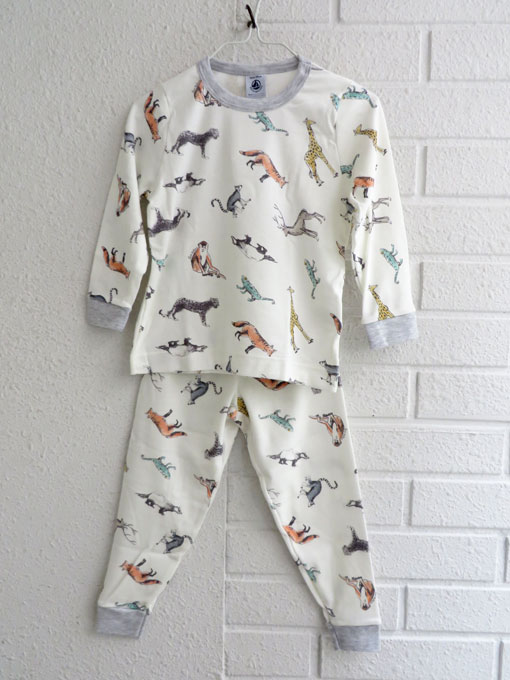 フランス子供服 PETIT BATEAU プチバトー プリント長袖パジャマ