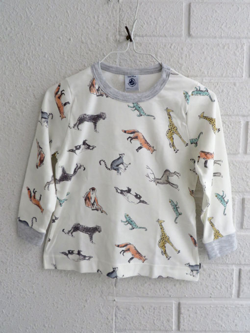 フランス子供服 PETIT BATEAU プチバトー プリント長袖パジャマ