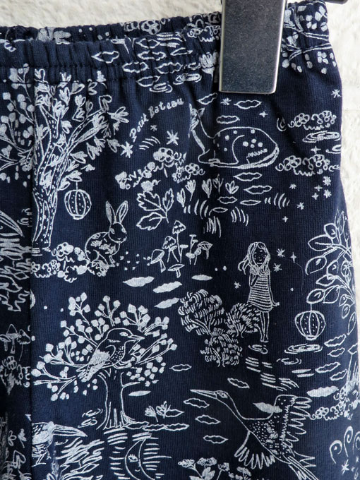 [18AW]petit bateau　 チュビック動物プリント長袖パジャマ（ネイビー） ［6才］