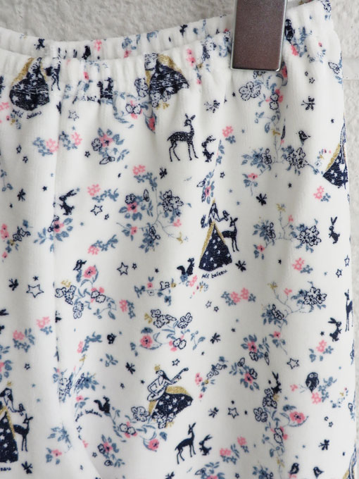 フランス子供服 PETIT BATEAU プチバトー ベロアプリント長袖パジャマ