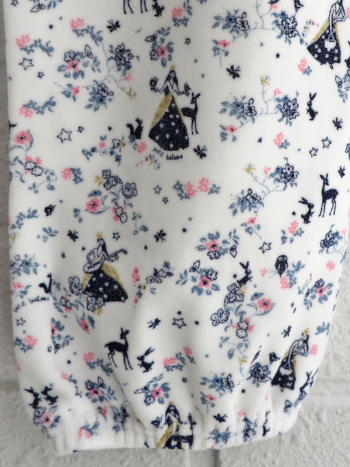 フランス子供服 PETIT BATEAU プチバトー ベロアプリント長袖パジャマ