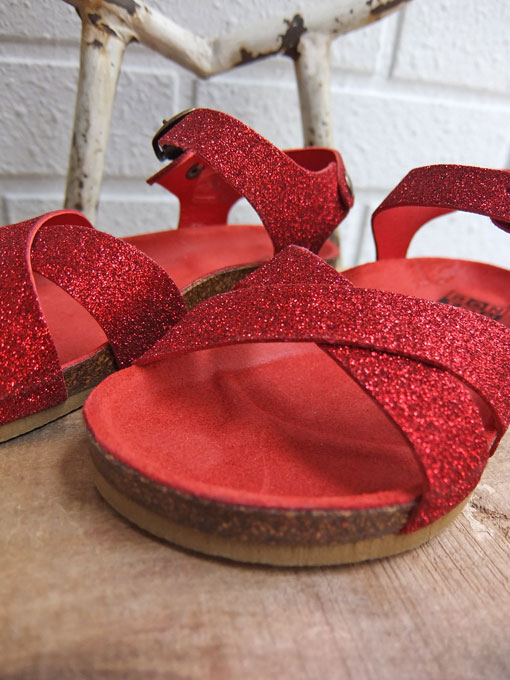 フランス子供服 BONTON ボントン German glittery sandals グリッタークロスレザーサンダル