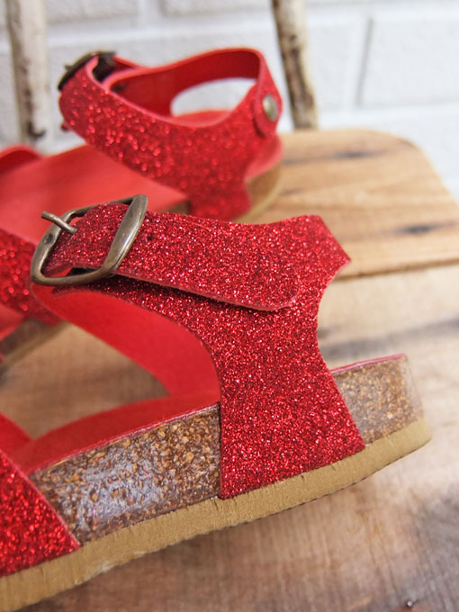 フランス子供服 BONTON ボントン German glittery sandals グリッタークロスレザーサンダル