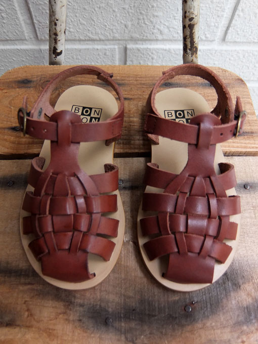フランス子供服 BONTON ボントン Mika sandals 編み込みレザーサンダル