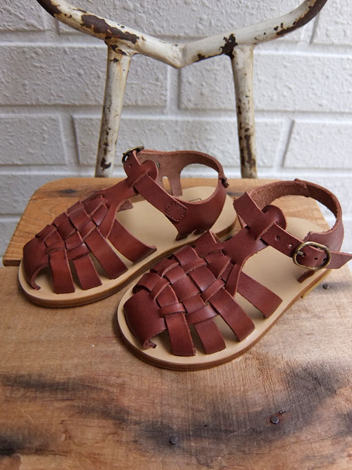 フランス子供服 BONTON ボントン Mika sandals 編み込みレザーサンダル