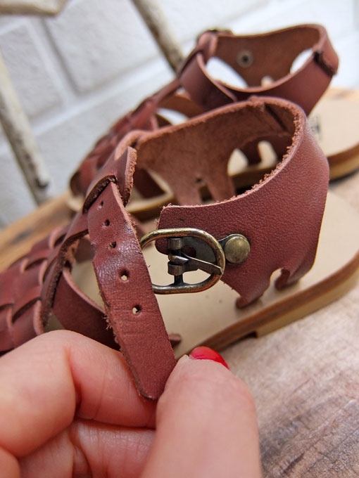 フランス子供服 BONTON ボントン Mika sandals 編み込みレザーサンダル