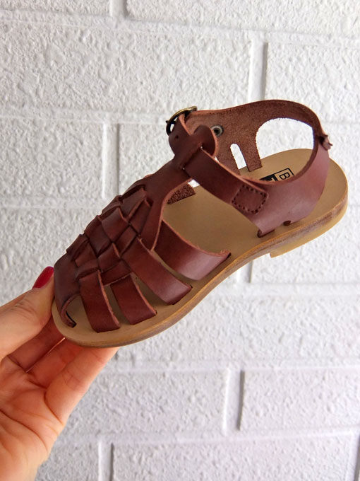 フランス子供服 BONTON ボントン Mika sandals 編み込みレザーサンダル