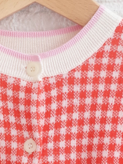 ベルギー子供服 morley kids チェックカーディガン
