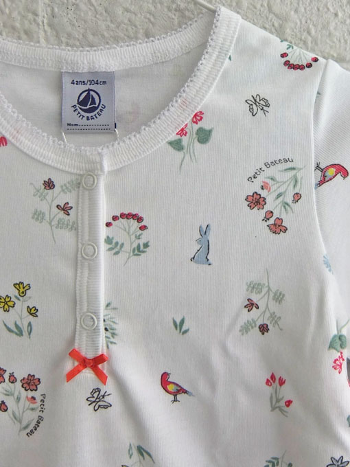 フランス子供服 PETIT BATEAU プチバトー プリント長袖パジャマ