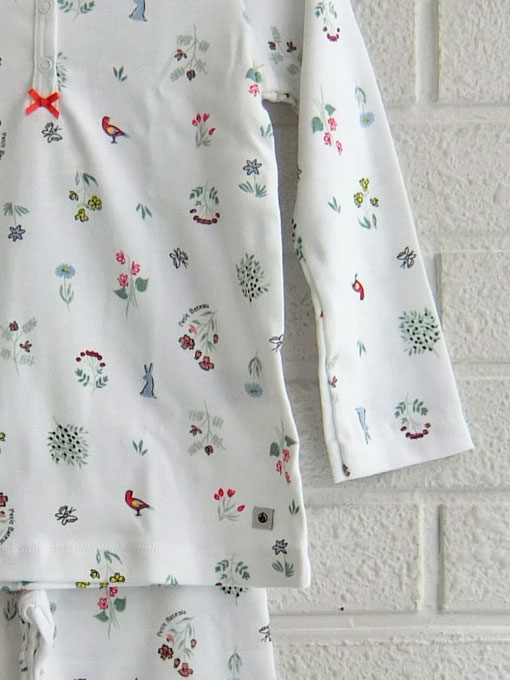 フランス子供服 PETIT BATEAU プチバトー プリント長袖パジャマ