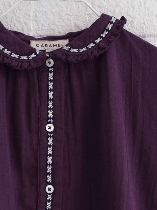 CARAMEL キャラメル Danae Blouse, Aubergine ブラウス