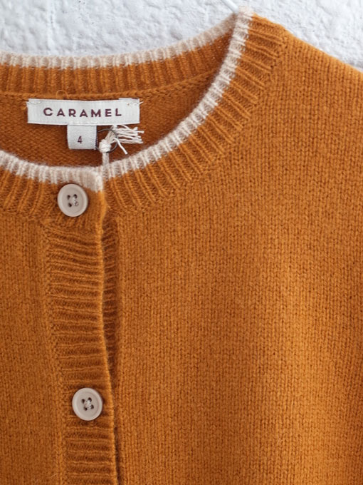 CARAMEL キャラメル Hermione Cardigan, Mustard ニットカーディガン