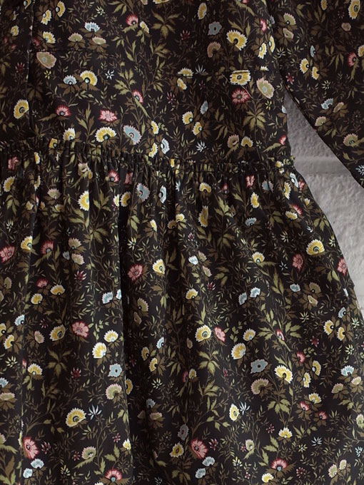 CARAMEL キャラメル Nemesis Dress, Liberty Mina Dark Green リバティフリルワンピース