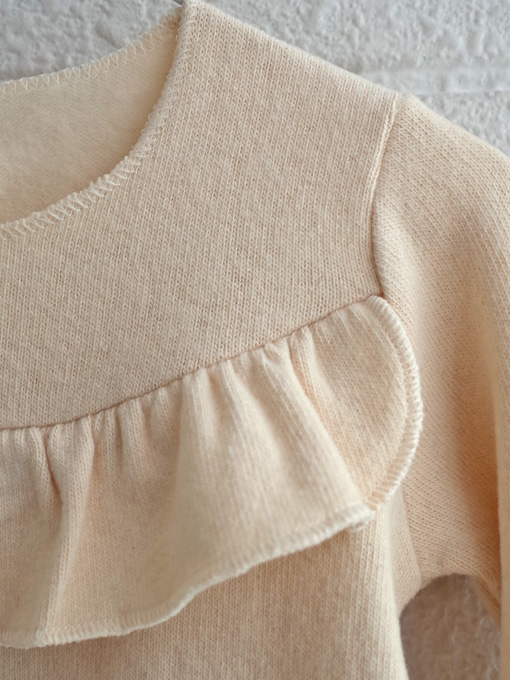 イタリア子供服 OLIVE フリルコットンフリーストップス
