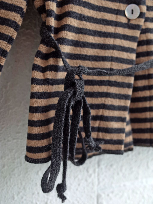 イタリア子供服 OLIVE ベルトループ付きコットン起毛カーディガン