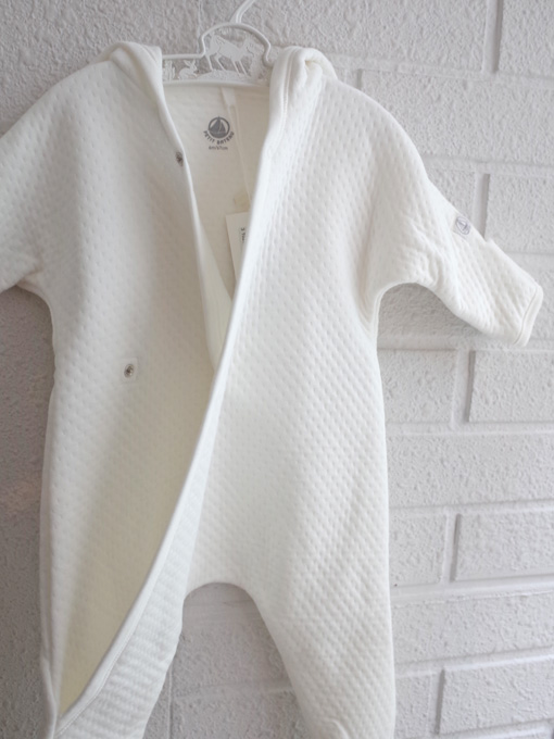 petit bateau プチバトー チュビックキルティングフード付きロンパース