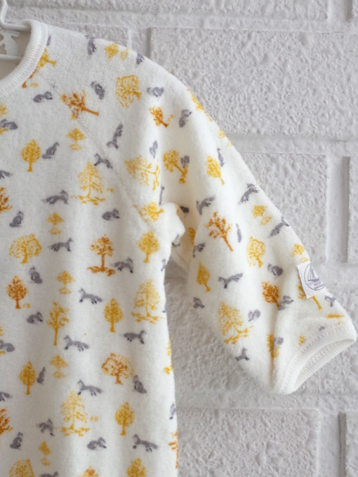 petit bateau プチバトー パイルプリント前開きロンパース