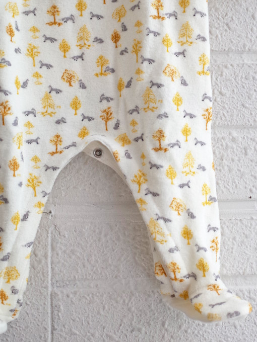 petit bateau プチバトー パイルプリント前開きロンパース