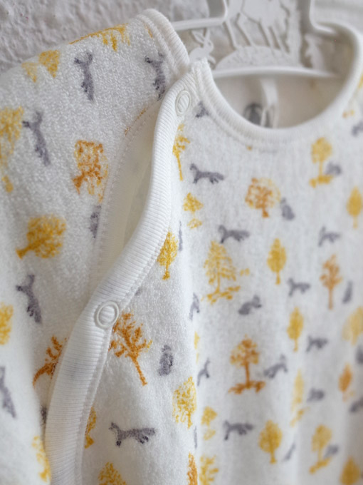 petit bateau プチバトー パイルプリント前開きロンパース