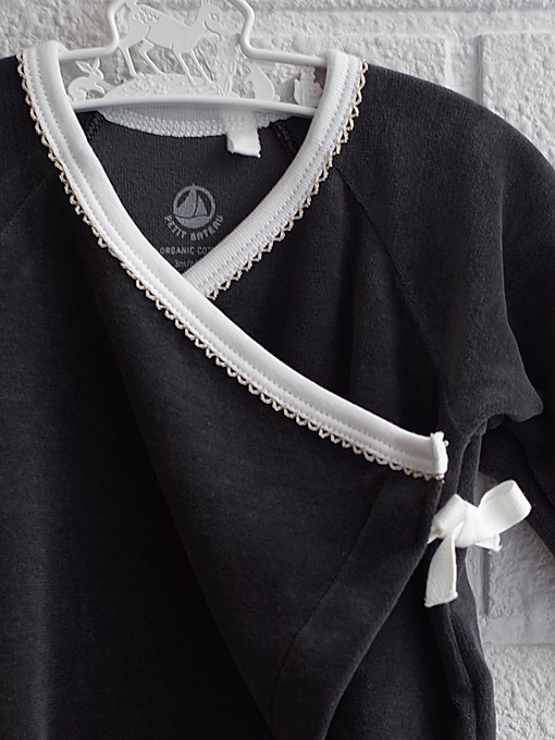 petit bateau プチバトー スタイ付きベロアロンパース