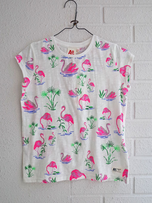 ベルギー子供服 AMERICAN OUTFITTERS アメリカンアウトフィッターズ AO76 フラミンゴ柄Tシャツ