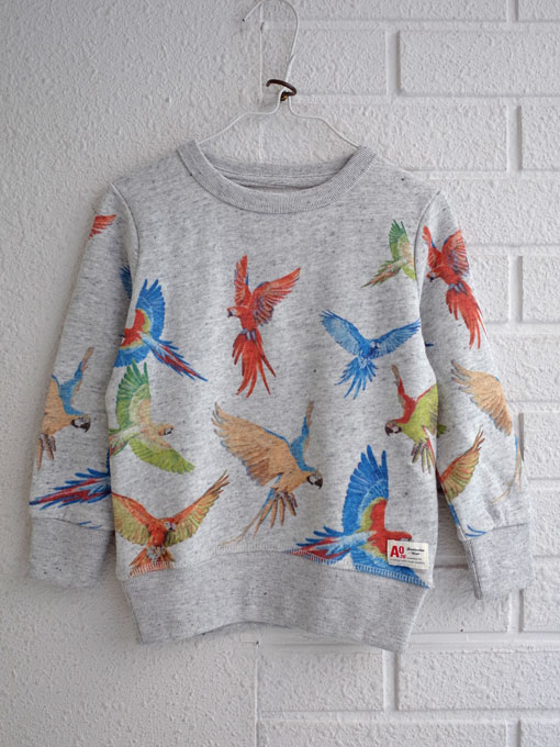 ベルギー子供服 AMERICAN OUTFITTERS アメリカンアウトフィッターズ AO76 バードプリントトレーナー