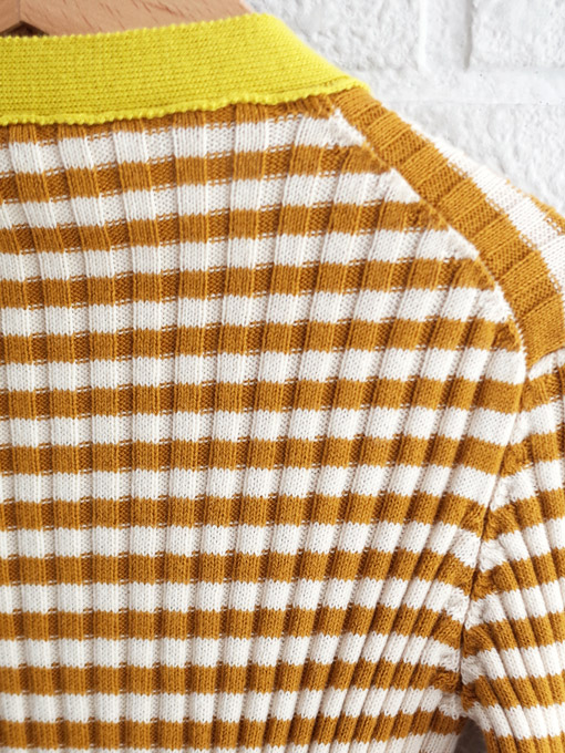 BABE&TESS　ボーダーリブニットカーディガン