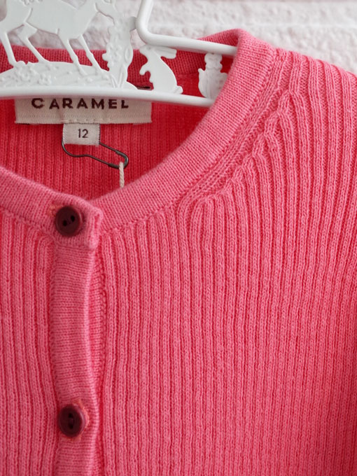 CARAMEL キャラメル caramel baby&child Zenobia Baby Cardigan, Teal ベビーコットンリブカーディガン
