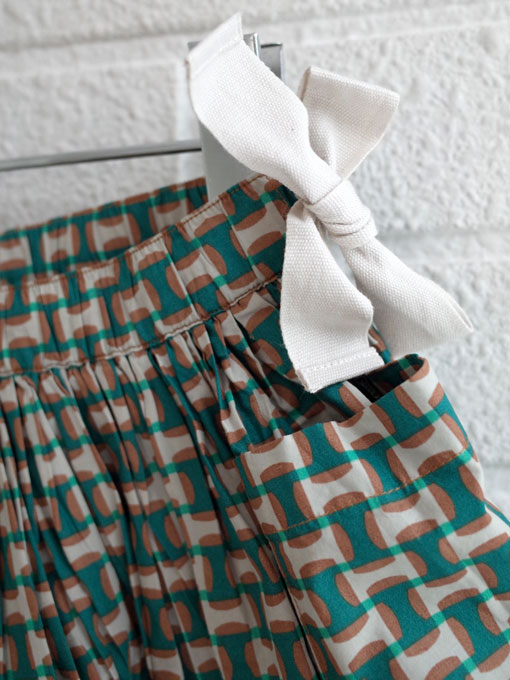 CARAMEL キャラメル caramel baby&child Iris Skirt, Emerald Geo プリントフレアスカート