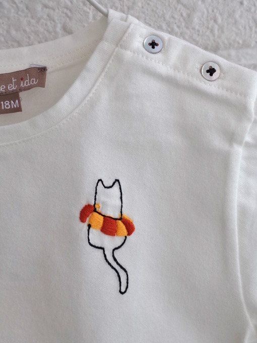 emile et ida エミールエイダ フランス子供服 ベビー バカンス刺繍Tシャツ