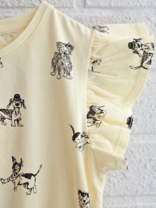 emile et ida エミールエイダ フランス子供服 犬プリントジャージーワンピース