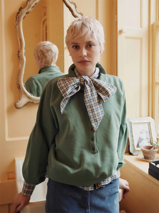 emile et ida woman　EMERA　チェックタイブラウス