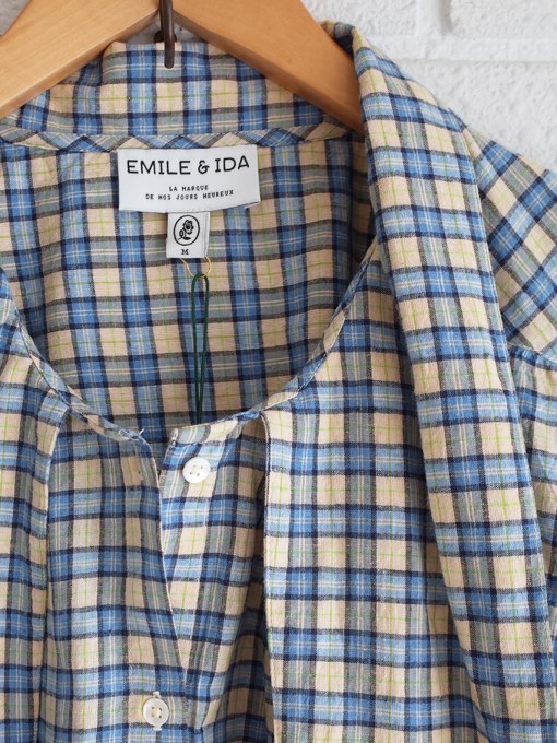 emile et ida woman　EMERA　チェックタイブラウス