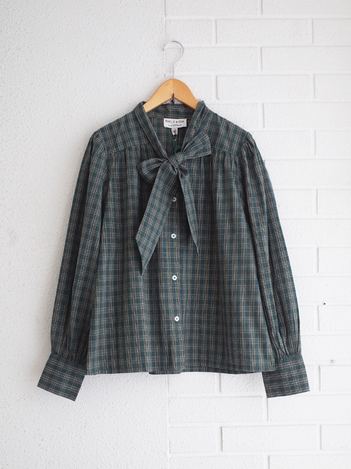 emile et ida woman　EDIVA　チェックタイブラウス