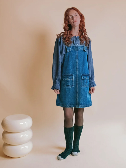 emile et ida woman ELISE　デニムサロペットワンピース