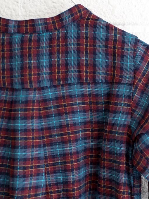 【SALE 30％OFF】[20AW]BONTON　ボーイズ　ヘンリーネックシャツ（ブルーチェック） ［8才］