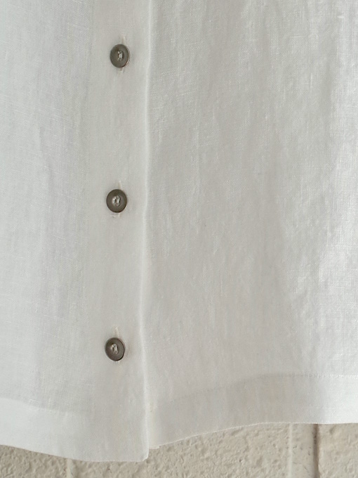 Le vestiaire de jeanne VDJ Sleeveless shirt white linen 丸襟リネンノースリーブブラウス