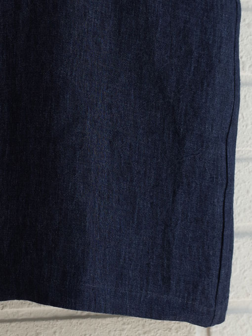Le vestiaire de jeanne VDJ Short sleeves shirt indigo linen インディゴリネン丸襟フレンチスリーブブラウス