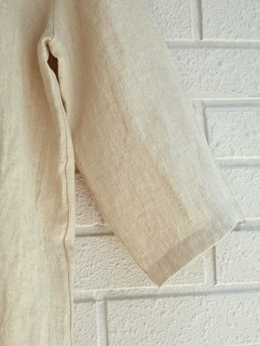Le vestiaire de jeanne VDJ 3/4 sleeves shirt natural linen 丸襟リネン七分袖ブラウス