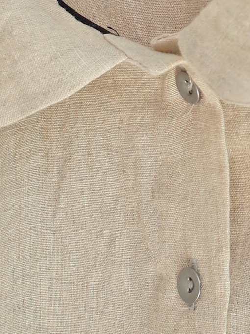 Le vestiaire de jeanne VDJ 3/4 sleeves shirt natural linen 丸襟リネン七分袖ブラウス