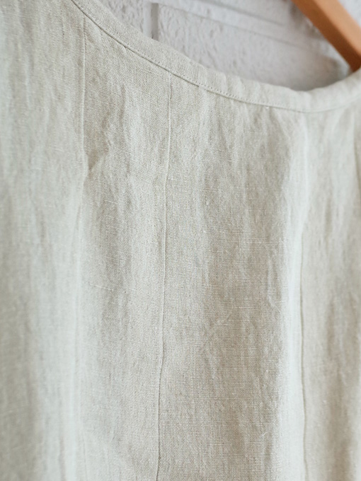 Le vestiaire de jeanne VDJ Long sleeves pleated dress natural linen リネン長袖タックロングワンピース