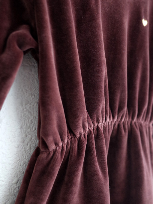 emile et ida フランス子供服　エミールエイダ　ベロアティアードワンピース